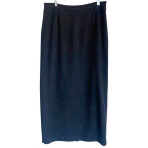Vintage More & More Dark Grey Flannel Feel Midi Pencil Skirt Size 10/40